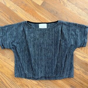 Seek Collective Indigo Maggie Cropped Short Sleeve Top